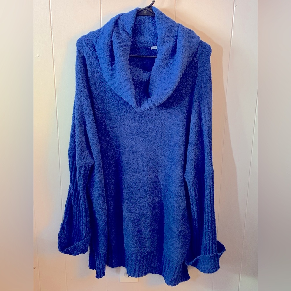 White Birch Oversized Cowl Royal Blue Sweater , size 1x